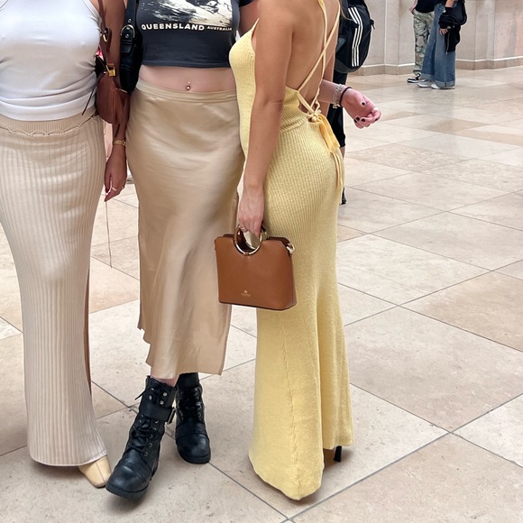 Yellow Backless Maxi Dress - LineByK - Picture 4 of 4